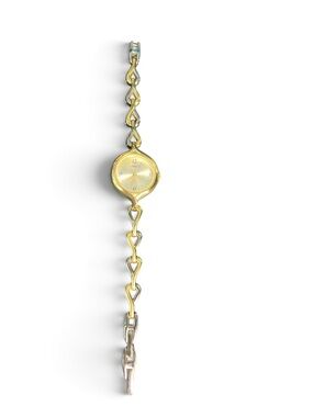 Carriage by Timex Women's Two Tone Heart Link Bracelet Watch Gold Silver